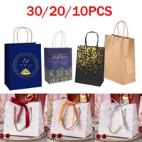 Kraft Paper Gift 30/20 / 10PCs Kareem Eid Festival Förpackning Väskor Bröllop Baby Shower Bronzing Favor Bag Wrapping Supplies