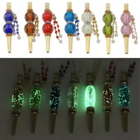 Glow Luminous Shisha Conseils noctiloque fabriquée à la main arabe amâtre de bijoux incrusté de bijoux en alliage narguilée narguilée à tête bouche dabber filtre embout vert A49