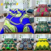 Zeimon Egzotik Geometrik Nevresim Seti Lüks Mandala Yatak Renkli Soyut Sanat Yorgan Kraliçe Yatak Gençler Bırak Gemi 210727