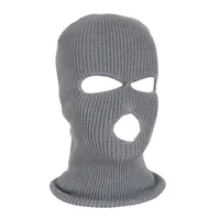 冬の暖かいニット帽子3ホールフード強盗帯の反テロリストマスクライディングヘルメット1o7v714