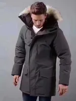 Nuovo designer antivento di stile uomini Langford parka down giacca bianca in tessuto canadese in tessuto canadese piumino con cappuccio caldo doudoune