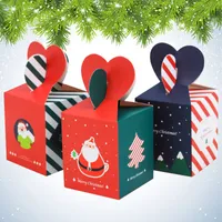 Christmas Apple Box Gift Wrap Christma Eve Fruit Packaging Huidige dozen Creative Candy Case Exquisite Print Houder Tassen WMQ1045