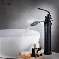 Bathroom Sink Faucets Fashion High Quality Black ORB Finished Cold And Single Lever Water Fall Faucet Basin
