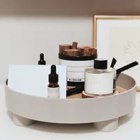 Storage Boxes & Bins Nordic Round Tray Tableware Fruit Plate Ring Decorative Jewelry Desktop Wedding Kitchen Serving Home Decor
