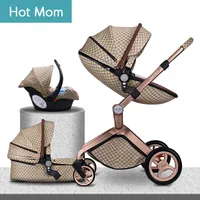 Cochecitos# Original Mom Car High Luxury 3 en 1 Baby Stroller Carriae Born Pleging Pram