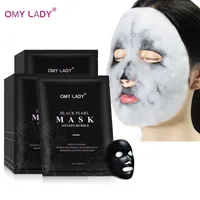 Maschera per viso della bolla di ossigeno di perla nera idratante Pulizia profonda con olio di rosa Essence Control Skin Masks Sheet 10pcs