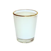 Los Angeles Warehouse Sublimation White Vine bicchieri 1,5 once di vetro da tiro da 3 once con linea d'oro