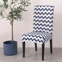 Chaises de chaise Couvre à rayures imprimées Couverture élastique, adaptée aux chaises de restaurant El Wedding El Restaurant