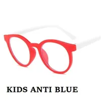 Fashion Sunglasses Frames Kids Optical Glasses Children Safe Eyeglasses Plain Mirror Silicone Anti-blue Light Goggles Eyewear Frame Round Gl