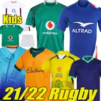 21/22 Wereldbeker Ierland Rugby Jerseys Frankrijk Maillot de Foot Schotland English Franse Boln Iers Nrl Lernate Shirt 2021 2022 Moana Irishman Men + Kids Set 5XL