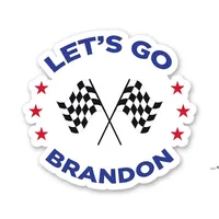 Adesivo de bandeira de letra newprinting Deixe-nos ir Brandon FJB adesivos 2022 Biden novo estilo engraçado aniversário suprimentos CCA9972