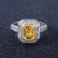 Dames Zirkoon Diamond Ring Band Vinger Mode-sieraden Luxe Zircon Engagement Gemstone Ringen voor Vrouw Lover Valentijnsdag Gift