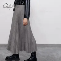 ORDIFREE 2021 MUJER DE VERANO Falda a cuadros Alta Cintura Moda Streetwear Vintage Plisado Maxi Faldas