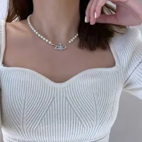 2021 New Fashion Creative Planet Pearl Collana Cute Women Romantic Romantic Wedding Jewelry Jewelry