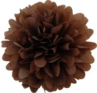 Colors Available!! Paper Brown Pom Poms Garland For Birthday 16inch(40cm) 12piece/lot Hand Made Tissue Flower Bag