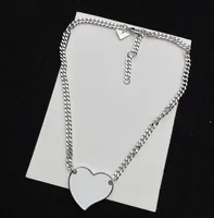 Designer Heart Letter Silver Chain Love Pendant Necklaces Enamel Party Wedding High Quality Stainless Steel Necklace Gift Hip Hop Jewelry