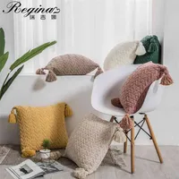 Regina Cute Tassels Chenille Pathook Case Nordic стиль вязаный чехол осенний дом декоративный чехол диван подушка 210907