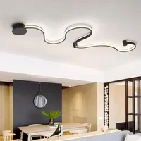 S-Curve LED LED LED do żywego balkonu sali pokój akrylowy wystrój domu w biały czarny żelazo ciało kinkiet nordic światła lampa
