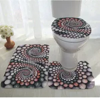 다채로운 욕실 러그 3 PCS / 세트 Closestool 시트 매트 변기 시트 매트 안티 슬립 WC 매트 3D 효과 바닥 매트 홈 화장실 카펫 SH190919