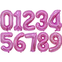 Parti Dekorasyonu 40inch Solidpurple Pembe Büyük Numaralı Folyo Balonlar 0 1 2 3 4 5 6 7 8 9 18 Yaş Doğum Günü Düğün