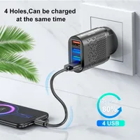 EU / US / UK Plug USB Charger 3a Quik Ładowarka 3.0 Ładowarka telefonii komórkowej do iPhone 11 Samsung Xiaomi 4 Port Fast Wall Chargersa10
