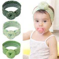 Boutique 1/2pcs/set Baby Protected Fontanel Headbands Kids Green Floral Print Doughnut Jacquard Hairband Girls Hair Accessories