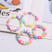 Party Favor New Acrylic Children's Cartoon Bracelets Children's Cute Jewelry Wholesale Color Bead Bracelets Fast Ship RRA10225