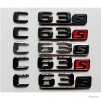 Creme preto 3D letras Trunk Emblemas Emblemas Emblema Emblema para Mercedes Benz C204 A205 S205 S204 W204 W205 C63S C63 S AMG