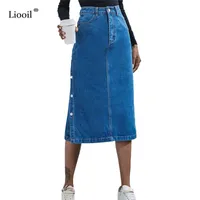 Юбки Liooil Асимметричная юбка для джинсов Mid