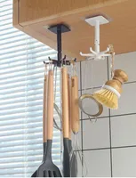 Krokar arrangör och lagringssked hängande tillbehör för kök multi-purpose hak 360 grader roterbar rack inventering grossist