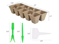 2 * 5 trous Biodégradable papier végétale pépinières de pépinière de graines Plateau de graines Planant Herb Nutrition Cup Kit avec étiquette