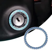 Car Ignition Key Ring Diamond Sticker 3D Switch Cover for Auto Motorcycle Styling Rhinestone Decoration Key Circle
