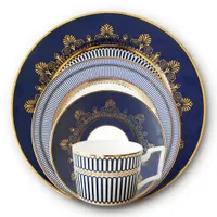 Royal Luxury Dishes Gold Edge Wesele Wesele Dinner Plates Coffee Cup z zestawem spodek