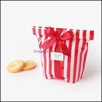 Wrap Event Festive Home & Garden10Pcs Lot Candy Cookie Paper Gift Stripe Biscuit Bread Nut Bag For Diy Self Adhesive Pouch Wedding Birthday