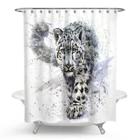Dusch gardiner cheetah leopard lejon gardin polyester tryck vattentät badrum djungel djur lejon tryckta bad dörr dekor