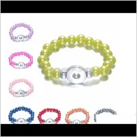 Bangle Bracelets Drop Delivery 2021 Elastic Bracelet Ginger Jewelry 9 Colors 18Mm Snap Button Ps1930 Het7Z