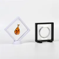 11 * 11 cm 3D Yüzer Resim Çerçevesi Ambalaj Kutuları Takı Ekran Standı Yüzük Kolye Tutucu Koruyun Mücevher Taş Sunum Kılıfı