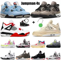 Wholesale Basketball Shoes Retro Sail 4 Mens Womens With Keychain Sneakers Jumpman 4s Cactus Jack 2021 University Blue Taupe Haze Bred Black Cat Women Trainers