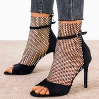 Long futur fashion fish mouth mh diamond High Heel Sandals