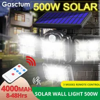 Lampy słoneczne 500W potężna lampa na zewnątrz 198 192 LED Garden Street Lights Czujnik ruchu Wodoodporny Oświetlenie pilota