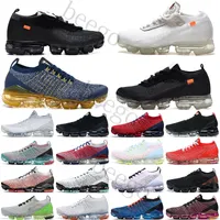 2022 Running Shoes Homens Mulheres para 2 3 2.0 3.0 Triple Flyknit Off Black Black Team Red FK Air Vapor Max Runner Sneakers Trainers