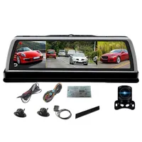 Car Widok z tyłu Kamery Czujniki Parking 10 Cal Center Console Mirror Dvr DashCam 4G 4 Kanały Adas Android GPS WIFI FHD 1080P obiektyw wideo