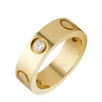 Anel de casamento de cristal de aço inoxidável de ouro rosa anel de casamento de jóias de joias de amor anéis homens prometem anéis para mulheres engajamento de presentes com bolsa