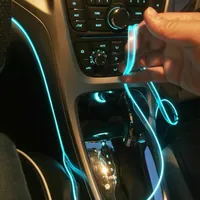 MOTOCOVERS 5m Car Interior Accessories Atmosphere Lamp EL Cold Light Line With USB DIY Decorative Dashboard Console Auto LED Ambient Lights