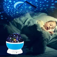 Otomatik Dönen Yıldızlı Gökyüzü Projeksiyon Lambası Yıldız Ay Renkli USB Fener Matkap Starlight Projektör LED Küçük Gece Işık Stokta