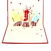 3D всплывающие из мультфильма подарочные коробки поздравительные открытки ручной работы бумаги творческий с днем ​​рождения карточка для детей детские праздничные принадлежности