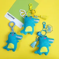 Keychains 2021 Cute Crocodile Alligator Dinosaur Key Chain Keyring Holder Bag Pendant Charm Keychain Plush Stuffed Kids Toys D501
