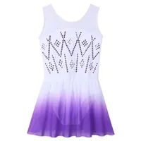 Sparkle Sequin Dress For Girls Gradient Purple Color Tulle Ballerina Performance Dance Wear Professional Ballet Dress1