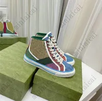 Tênis 1977 Multicolor Imprimir Sneaker Verde e Vermelho Web Stripe Sapato Luxurys Lace Up Lace Up Classic Celulose Grade Sapatilhas Sapatos Casuais