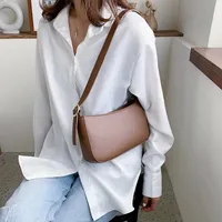 HBP Süße feste Farbe Kleine PU-Leder-Schultertaschen für Frauen einfache Handtaschen und Geldbörsen weibliche Reise-Totes